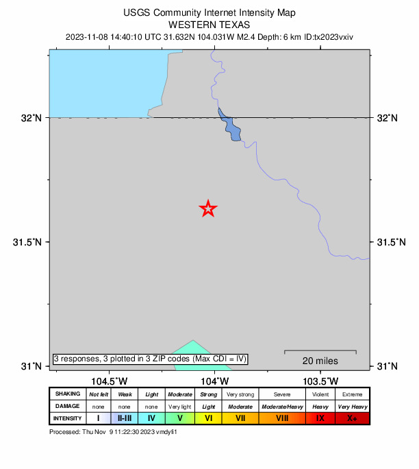Did You Feel It? map: shaking reported by the public