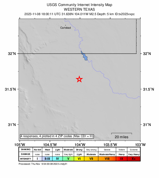 Did You Feel It? map: shaking reported by the public