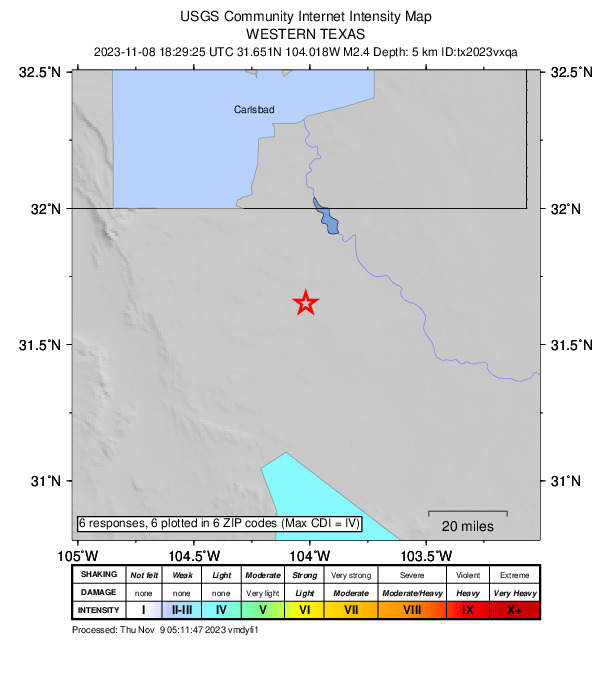 Did You Feel It? map: shaking reported by the public