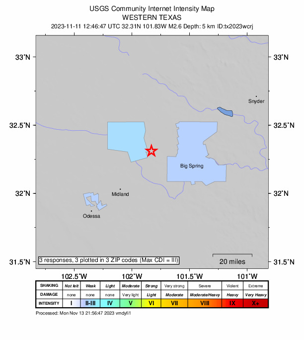 Did You Feel It? map: shaking reported by the public