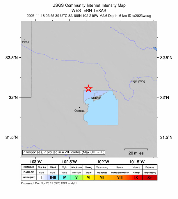 Did You Feel It? map: shaking reported by the public