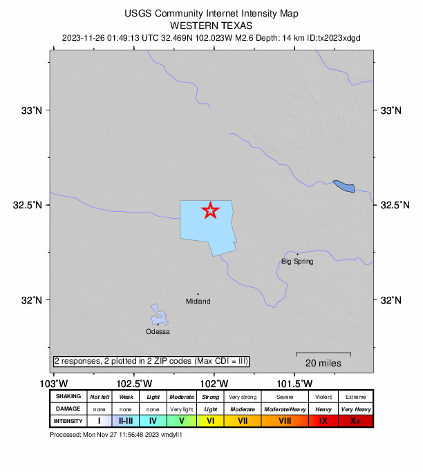 Did You Feel It? map: shaking reported by the public