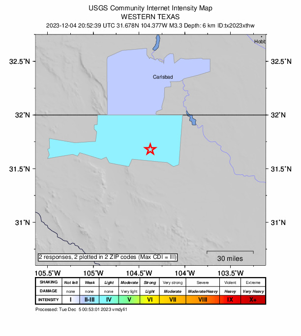 Did You Feel It? map: shaking reported by the public