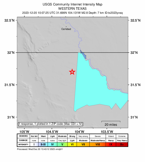 Did You Feel It? map: shaking reported by the public