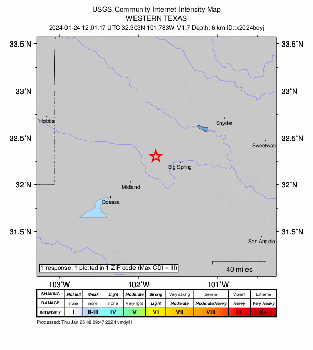Did You Feel It? map: shaking reported by the public