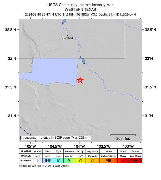 Did You Feel It? map: shaking reported by the public