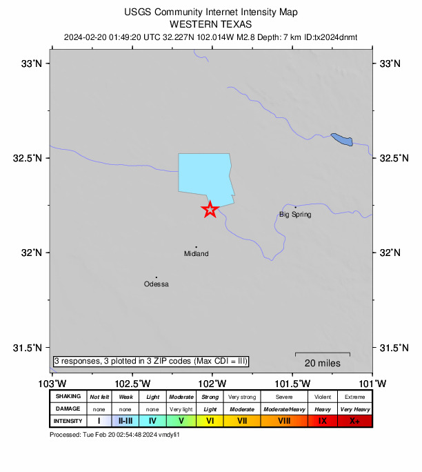 Did You Feel It? map: shaking reported by the public