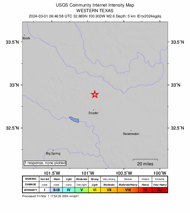 Did You Feel It? map: shaking reported by the public