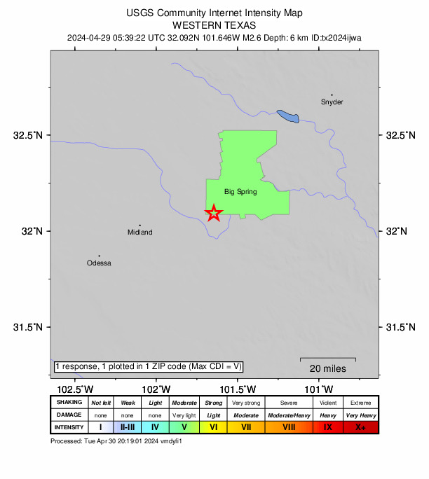 Did You Feel It? map: shaking reported by the public
