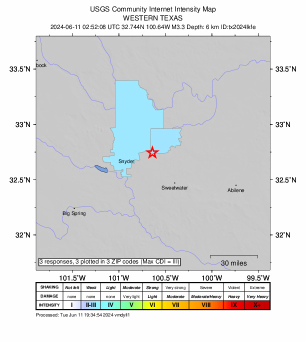 Did You Feel It? map: shaking reported by the public