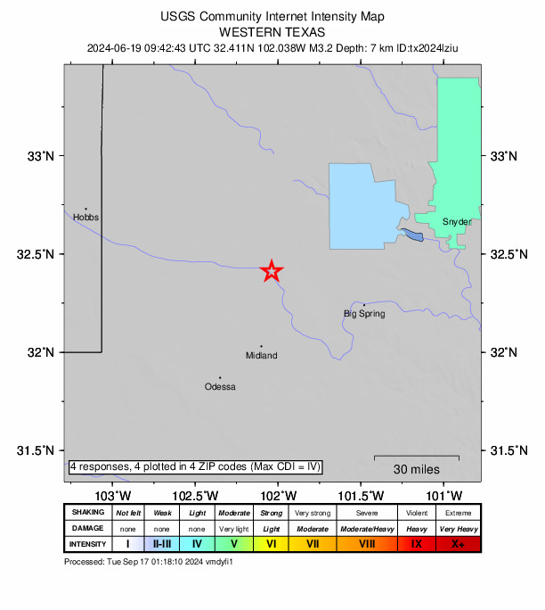 Did You Feel It? map: shaking reported by the public