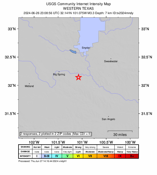 Did You Feel It? map: shaking reported by the public