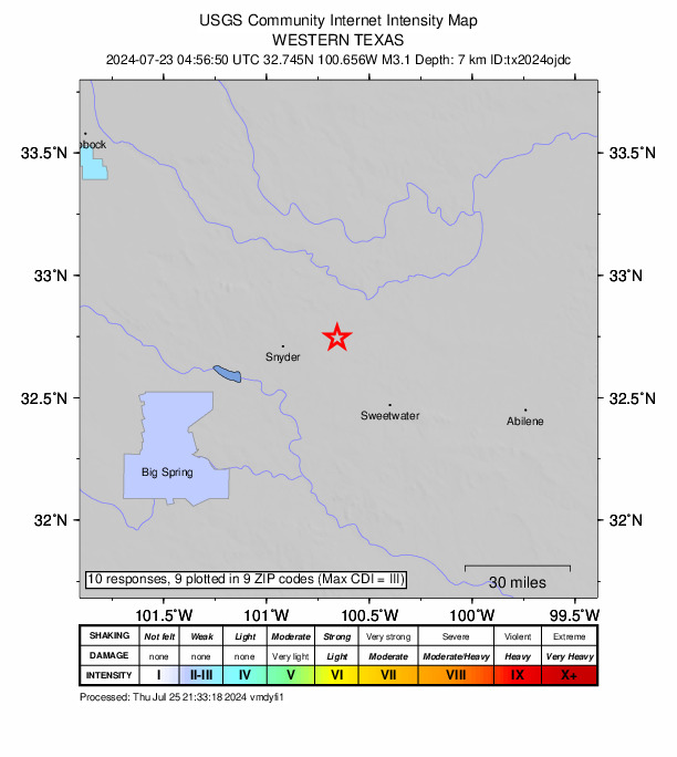 Did You Feel It? map: shaking reported by the public