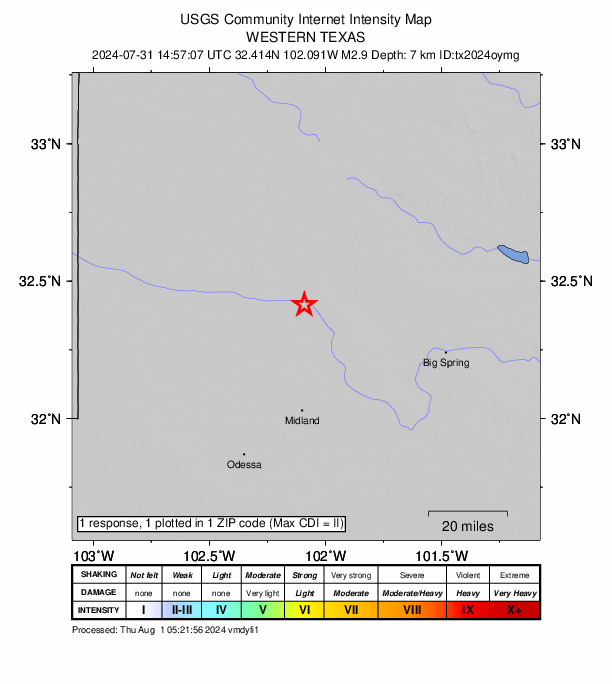 Did You Feel It? map: shaking reported by the public
