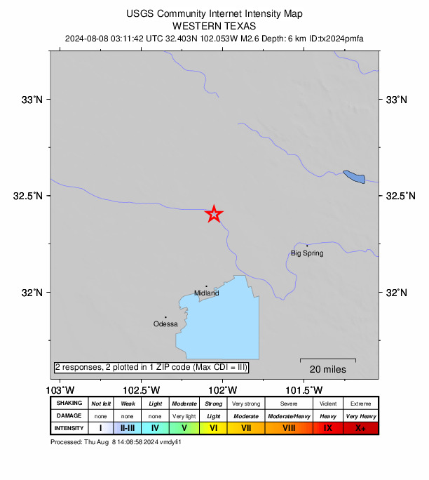 Did You Feel It? map: shaking reported by the public