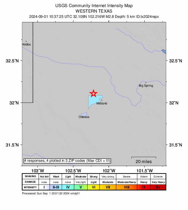 Did You Feel It? map: shaking reported by the public