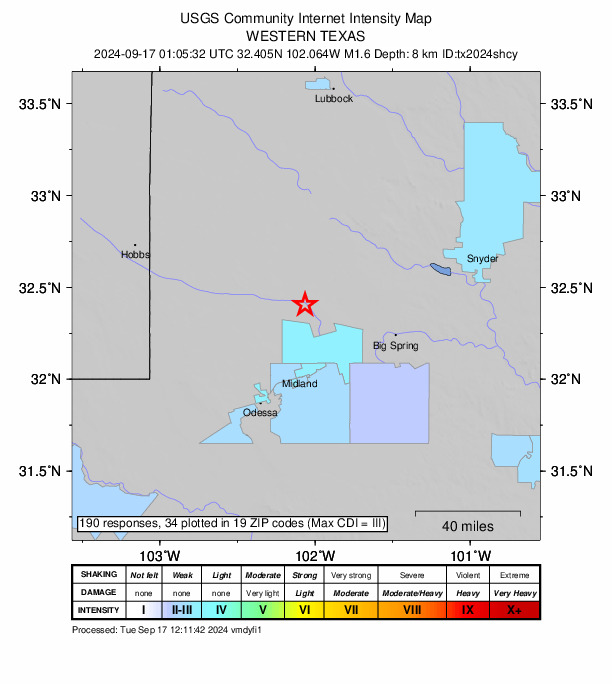 Did You Feel It? map: shaking reported by the public