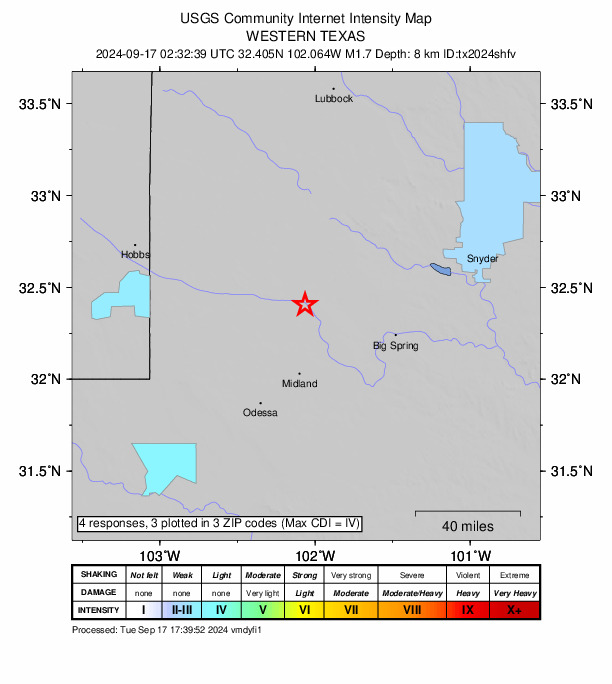 Did You Feel It? map: shaking reported by the public