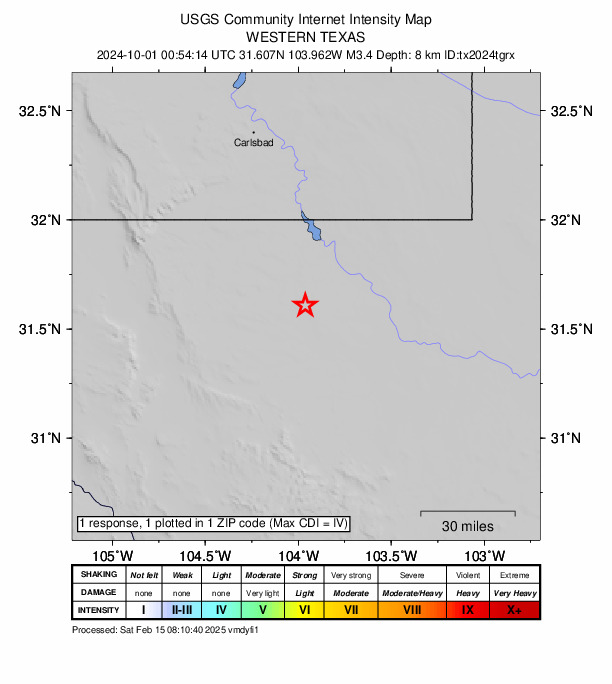Did You Feel It? map: shaking reported by the public