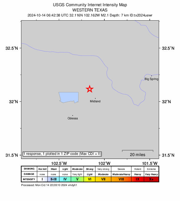 Did You Feel It? map: shaking reported by the public