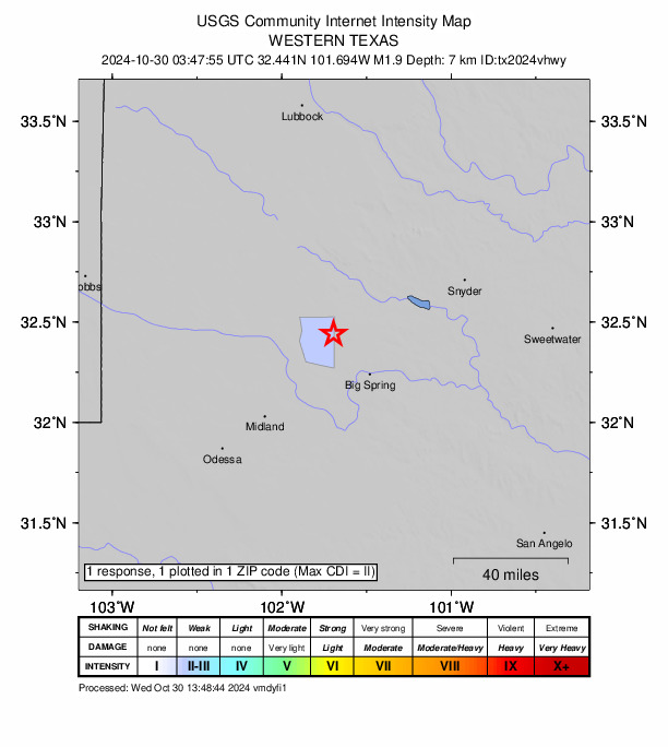 Did You Feel It? map: shaking reported by the public