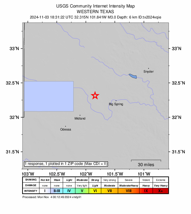 Did You Feel It? map: shaking reported by the public