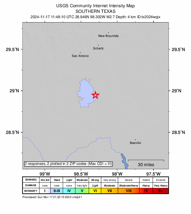 Did You Feel It? map: shaking reported by the public