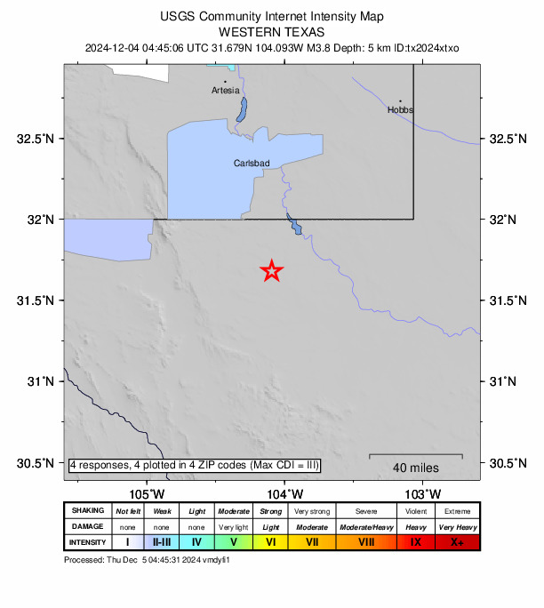 Did You Feel It? map: shaking reported by the public