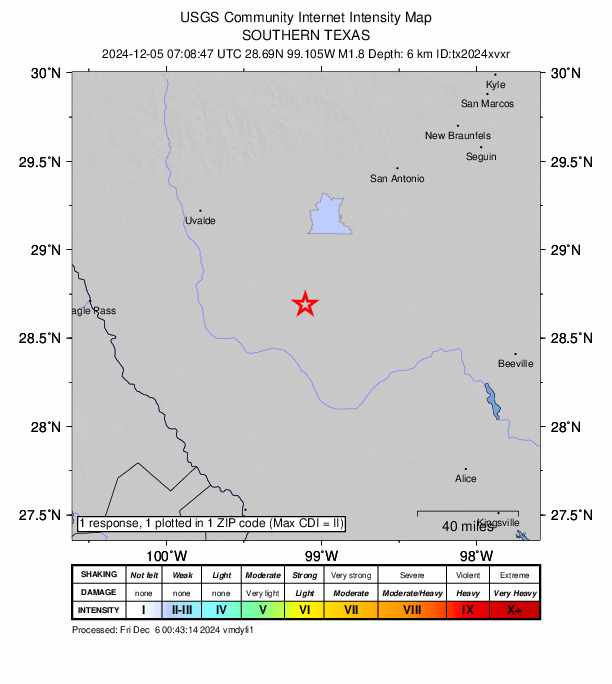 Did You Feel It? map: shaking reported by the public