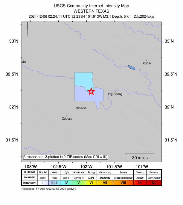 Did You Feel It? map: shaking reported by the public