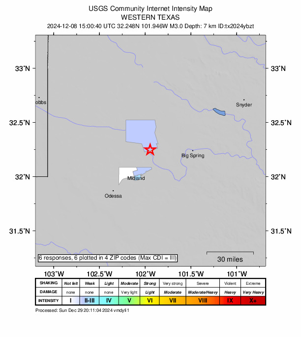 Did You Feel It? map: shaking reported by the public