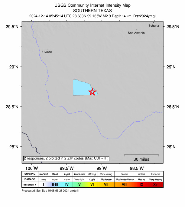 Did You Feel It? map: shaking reported by the public