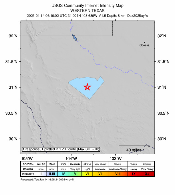 Did You Feel It? map: shaking reported by the public