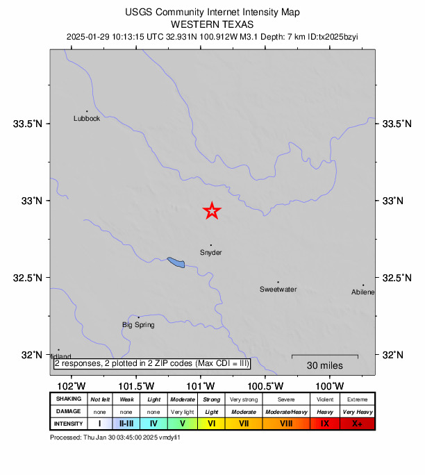 Did You Feel It? map: shaking reported by the public