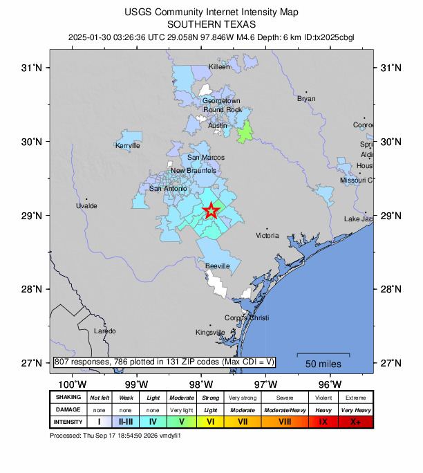 Did You Feel It? map: shaking reported by the public