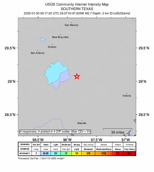 Did You Feel It? map: shaking reported by the public