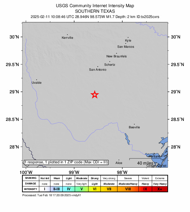 Did You Feel It? map: shaking reported by the public