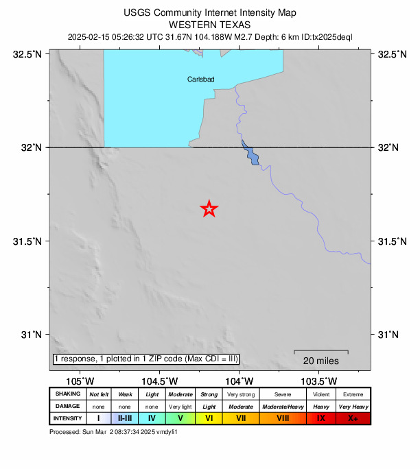 Did You Feel It? map: shaking reported by the public