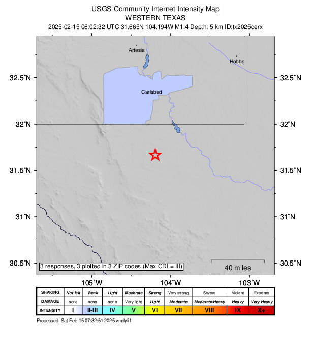 Did You Feel It? map: shaking reported by the public