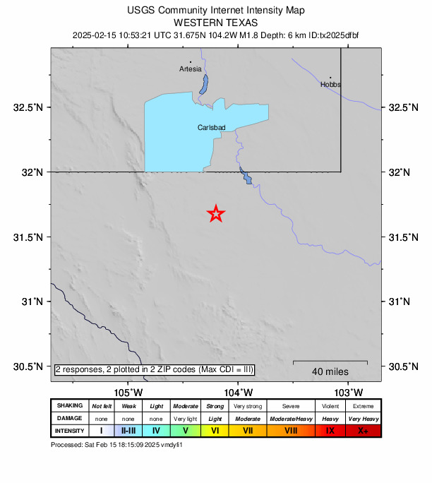 Did You Feel It? map: shaking reported by the public