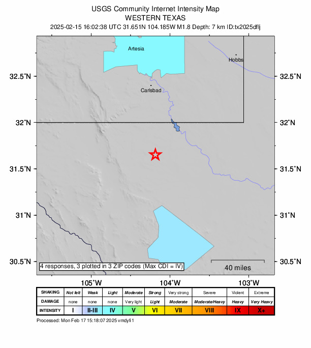 Did You Feel It? map: shaking reported by the public