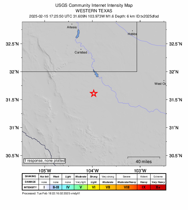 Did You Feel It? map: shaking reported by the public