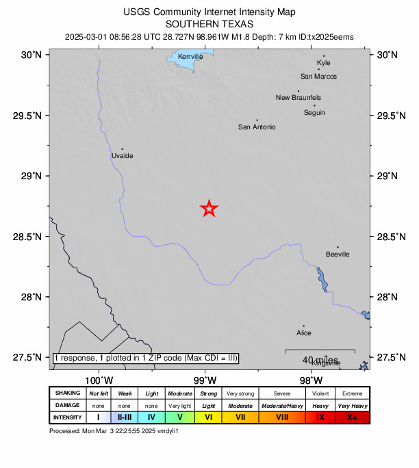 Did You Feel It? map: shaking reported by the public