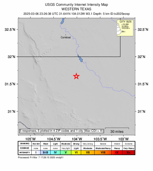 Did You Feel It? map: shaking reported by the public