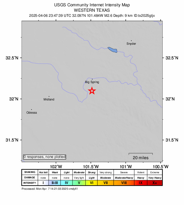 Did You Feel It? map: shaking reported by the public