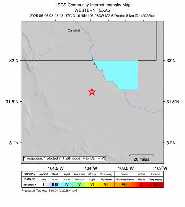 Did You Feel It? map: shaking reported by the public