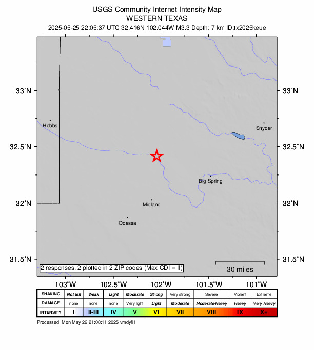 Did You Feel It? map: shaking reported by the public