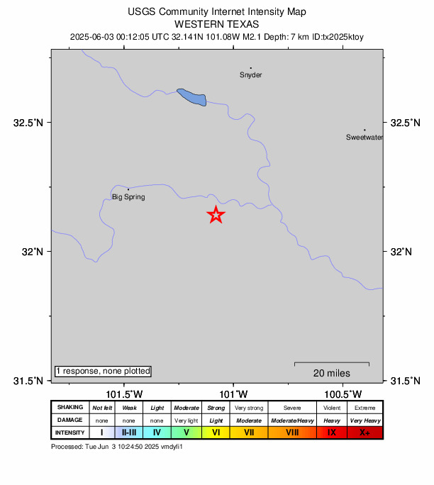 Did You Feel It? map: shaking reported by the public