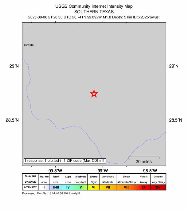 Did You Feel It? map: shaking reported by the public