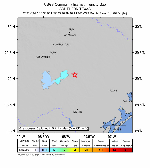 Did You Feel It? map: shaking reported by the public